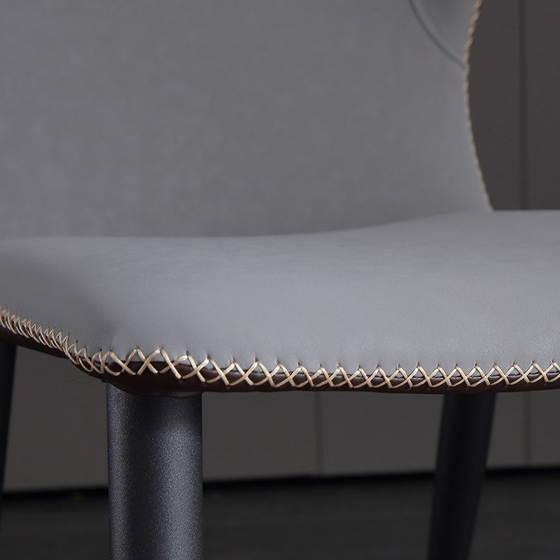 Industrial Wingback Parsons Chair Leather Dining Armless Side Chairs (Set of 4) Clearhalo ' kitchen&dining_furn' 'Dining Chairs' 'Dining Tables & Seating' 'dining_chair' 'furn' 'furn_dining_chair' 'Furniture' 'furniture_dining_chair' 'Kitchen & Dining Furniture' 'kitchen' 1200x1200_bfab90ee-b09f-4d7b-8013-119fa6266ac9