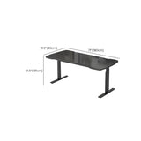Rectangular Shaped Office Computer Table Wood Computer Desk in Black