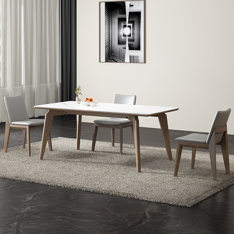 Modern 1/4/5 Pieces Dining Sintered Stone Dining Table Set with Wooden Legs for Home Clearhalo 'Dining Room Sets' 'Dining Tables & Seating' 'dining_room_set' 'furn' 'furn_dining_room_set' 'Furniture' 'furniture_dining_room_set' 'Kitchen & Dining Furniture' 'kitchen&dining_furn' 'kitchen' 1200x1200_bfae1608-88e0-4de3-8575-bc533ce856df