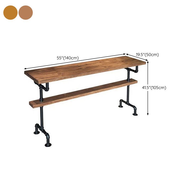 Modern Style Rectangle Bar Table Solid Wood Fixed Bar Dining Table for Indoor Clearhalo 'Bar Furniture' 'Bar Tables' 'bar_tables' 'furn' 'furn_bar_tables' 'Furniture' 'Kitchen & Dining Furniture' 1200x1200_bfaff9c5-2d67-46d6-83e5-b0a27ea7228c