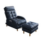 Contemporary Bonded Leather Tufted Cushions with Ottoman Lounge Accent Chair Clearhalo 'Accent Chairs' 'accent_chairs' 'Chairs & Seating' 'furn' 'furn_accent_chairs' 'Furniture' 'Living Room Furniture' 1200x1200_bfb00080-f3bb-435b-8c3a-73e34757d0d0