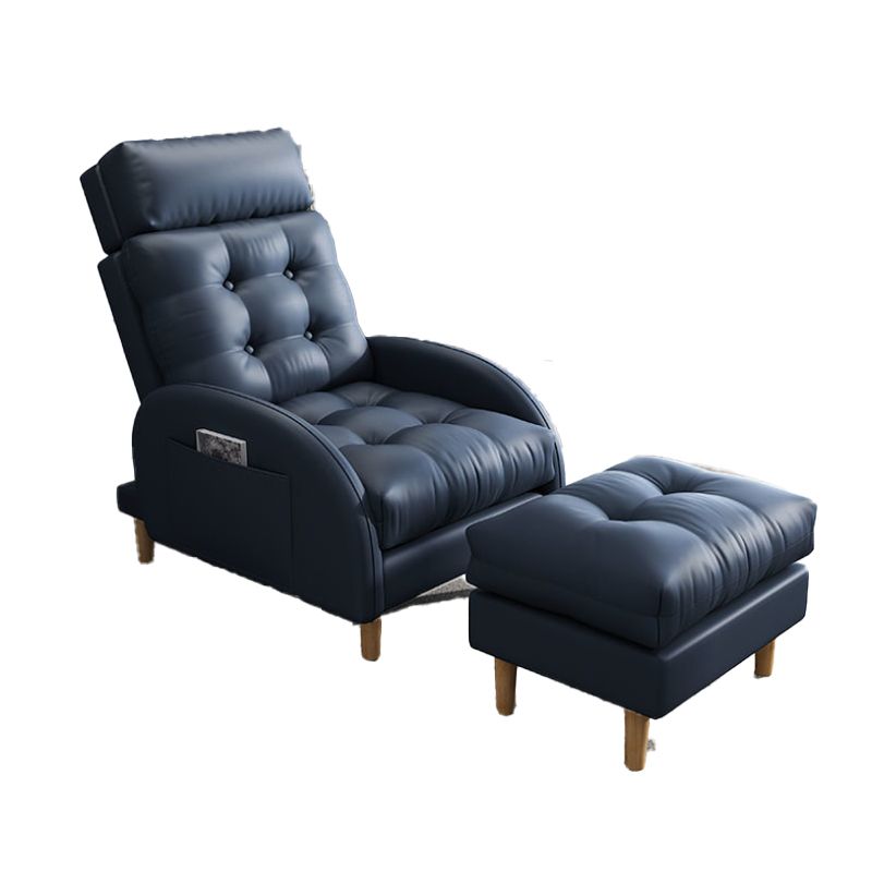 Contemporary Bonded Leather Tufted Cushions with Ottoman Lounge Accent Chair Clearhalo 'Accent Chairs' 'accent_chairs' 'Chairs & Seating' 'furn' 'furn_accent_chairs' 'Furniture' 'Living Room Furniture' 1200x1200_bfb00080-f3bb-435b-8c3a-73e34757d0d0