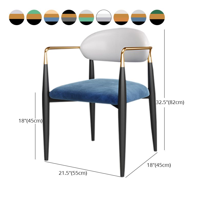 Contemporary Conference Room Arm Chair Open Back Matte Finish Upholstered Dining Chair Clearhalo ' kitchen&dining_furn' 'Dining Chairs' 'Dining Tables & Seating' 'dining_chair' 'furn' 'furn_dining_chair' 'Furniture' 'furniture_dining_chair' 'Kitchen & Dining Furniture' 'kitchen' 1200x1200_bfb01bf8-ee06-4d09-bbe0-aa5f03e49925