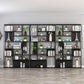 Home Office Etagere Bookcase Modern Metal Bookshelf with Rectangle Shelves