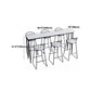 White Modern Style Rectangle Bar Table in Faux Marble and Metal Bar Table, Only Table Clearhalo 'Bar Furniture' 'Bar Tables' 'bar_tables' 'furn' 'furn_bar_tables' 'Furniture' 'furniture_bar_tables' 'Kitchen & Dining Furniture' 1200x1200_bfb1e7e1-5bfe-4d2b-9f56-6f0fdea50de6