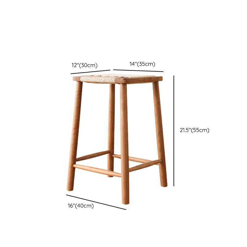 Sgabelli da bar senza schienale contemporaneo con base in legno massiccio ciliegia