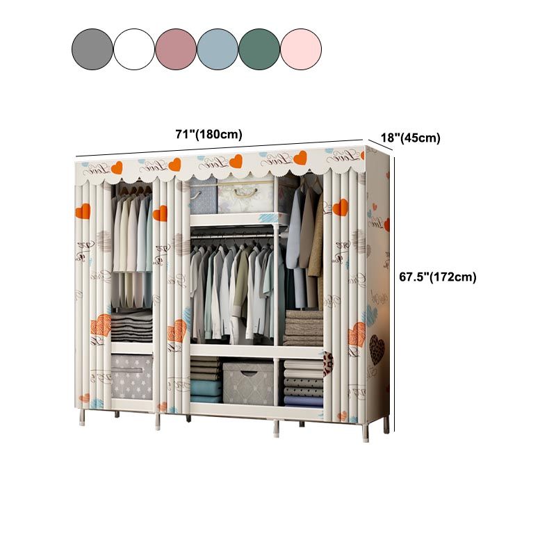 Armadio per la camera da letto in metallo moderno con armadio in metallo con ripiani