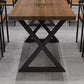 Solid Wood Dining Table Industrial Style Dining Table with Black Frame Clearhalo 'Dining Tables & Seating' 'Dining Tables' 'dining_table' 'furn' 'furn_dining_table' 'Furniture' 'Kitchen & Dining Furniture' 1200x1200_bfb32131-9310-45b8-9284-7cd5eea08b9a