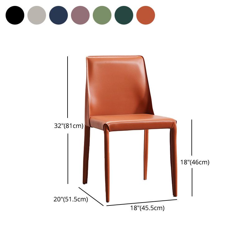 Designer Style Leather Solid Back Side Chair Matte Finish Home Dining Chair Clearhalo ' kitchen&dining_furn' 'Dining Chairs' 'Dining Tables & Seating' 'dining_chair' 'furn' 'furn_dining_chair' 'Furniture' 'furniture_dining_chair' 'Kitchen & Dining Furniture' 'kitchen' 1200x1200_bfb45ea8-61f4-43f4-aaac-e2181e097b16