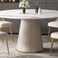 Stone Pedestal Table Contemporary Round Dining Table for Dinner Kitchen Home Clearhalo ' dining_table' 'Dining Tables & Seating' 'Dining Tables' 'furn' 'furn_dining_table' 'Furniture' 'furniture_dining_table' 'Kitchen & Dining Furniture' 'kitchen&dining_furn' 'kitchen' 'kitchen_dining_table' 1200x1200_bfb565eb-d126-46de-82c4-61c514d76657