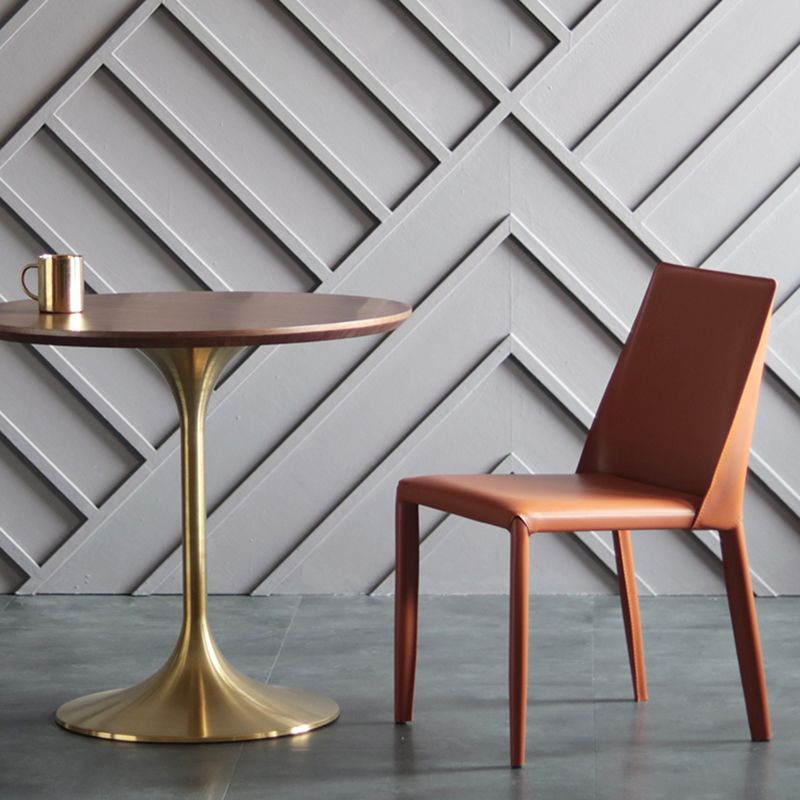 Modern Metal Dining Armless Chair Leather Dining Side Chair for Restaurant Use Clearhalo ' kitchen&dining_furn' 'Dining Chairs' 'Dining Tables & Seating' 'dining_chair' 'furn' 'furn_dining_chair' 'Furniture' 'furniture_dining_chair' 'Kitchen & Dining Furniture' 'kitchen' 1200x1200_bfb5eb12-002e-43c0-a2e9-d92b7cb73802