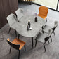 Modern 1/3/4/5/7 Pieces Dining Sintered Stone Dining Table Set with Metal Legs for Home Clearhalo 'Dining Room Sets' 'Dining Tables & Seating' 'dining_room_set' 'furn' 'furn_dining_room_set' 'Furniture' 'furniture_dining_room_set' 'Kitchen & Dining Furniture' 'kitchen&dining_furn' 'kitchen' 1200x1200_bfb6c228-4a95-4346-a852-a7d60b842858
