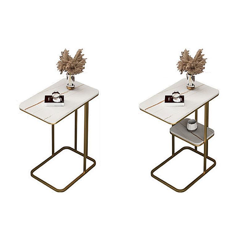 Rectangular C Side End Table Minimalist Slate Side End Table