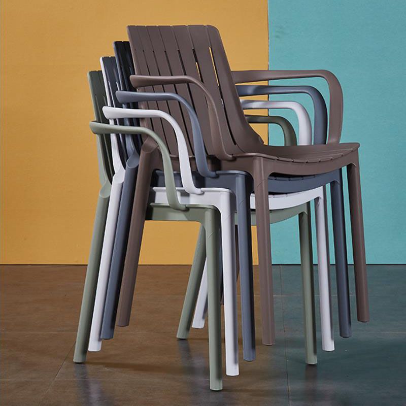 Contemporary Style Stackable Chairs Dining Plastic Arm Chair for Kitchen Clearhalo 'Dining Chairs' 'Dining Tables & Seating' 'dining_chair' 'furn' 'furn_dining_chair' 'Furniture' 'furniture_dining_chair' 'Kitchen & Dining Furniture' 1200x1200_bfbab237-4ccf-46be-b3f1-fa61cf552664