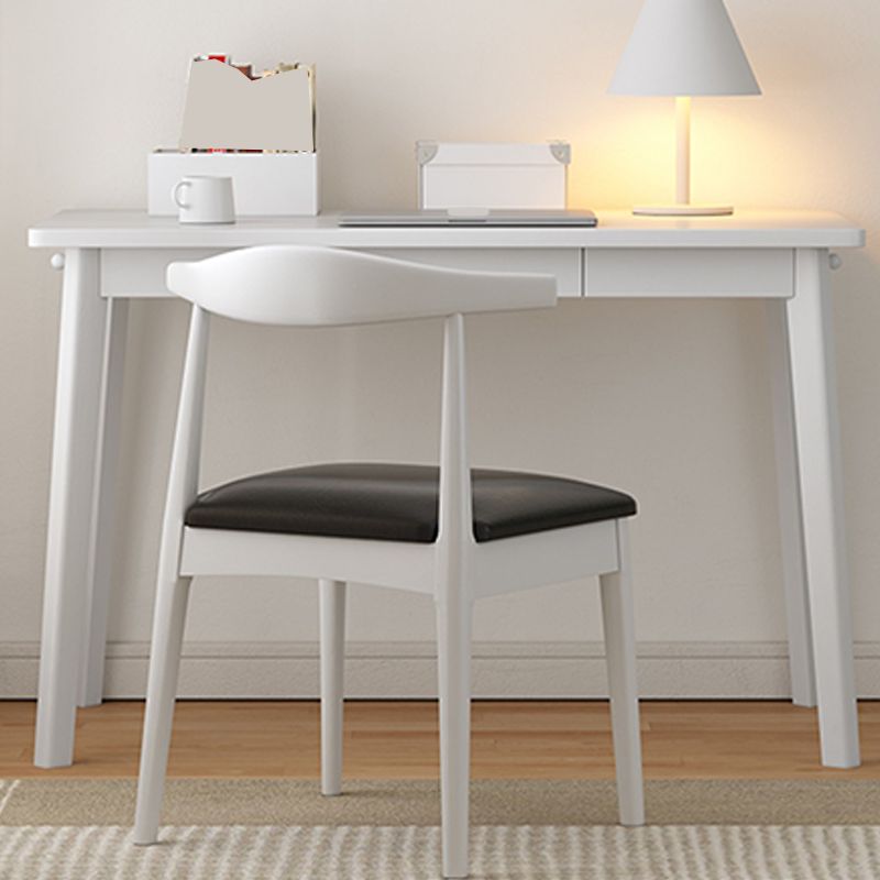 Bureau d'écriture industriel en bois massif bourse rectangulaire avec 3 tiroirs