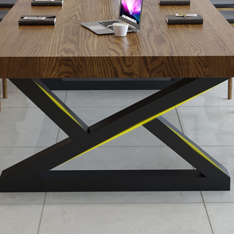 Escritorio de oficina de madera maciza industrial escritorio rectangular de escritura para el hogar en natural