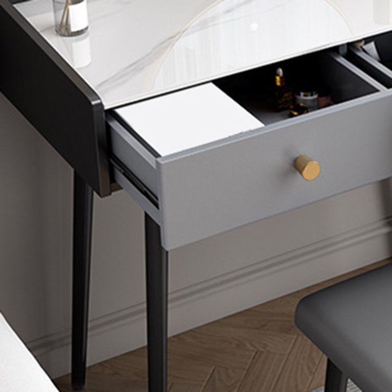 Modern Compact Makeup Vanity 1/2 Cassette da toeletta con sgabello imbottito