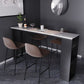 Contemporary Bar Dining Table Rectangle Bar Table with Shelves in Black Clearhalo 'Bar Furniture' 'Bar Tables' 'bar_tables' 'furn' 'furn_bar_tables' 'Furniture' 'furniture_bar_tables' 'Kitchen & Dining Furniture' 'kitchen&dining_furn' 'kitchen' 1200x1200_bfbedfe0-5473-4fbd-8af2-9013a487b337