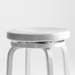 Industrial Silver Armless Counter Stool Aluminum Round Seat Footrest Counter Chair