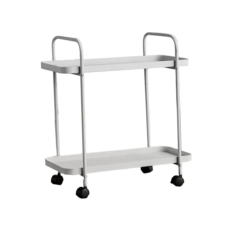 Mesa lateral de mediados de siglo con estantes de metal bandeja geométrica mesa de esquina superior