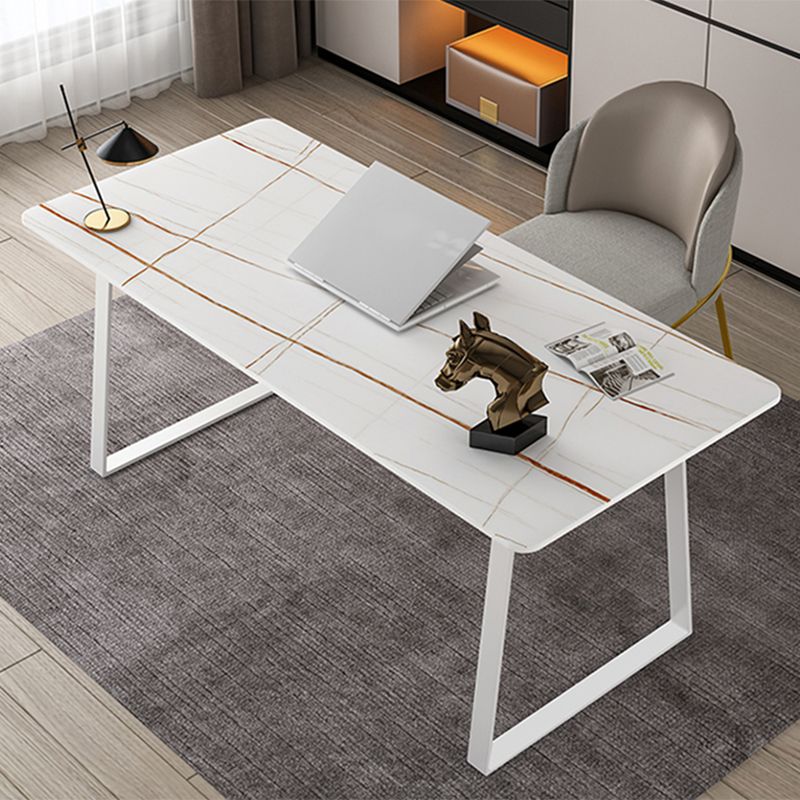 Scrivania per ufficio contemporanea curva antica scrivania per computer con gambe metalliche