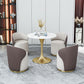 Glam 1/2/4/5 Pieces Gold Dinette Set with White Sintered Stone Top Round Dining Table Set Clearhalo 'Dining Room Sets' 'Dining Tables & Seating' 'dining_room_set' 'furn' 'furn_dining_room_set' 'Furniture' 'furniture_dining_room_set' 'Kitchen & Dining Furniture' 1200x1200_bfc1c593-fc26-4498-8522-751ee3467957