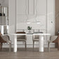 Modern Stone Top Oval Dinette Table Wood Tripod Base Dining Table in White Clearhalo 'Dining Tables & Seating' 'Dining Tables' 'dining_table' 'furn' 'furn_dining_table' 'Furniture' 'furniture_dining_table' 'Kitchen & Dining Furniture' 'kitchen' 'kitchen_dining_table' 1200x1200_bfc2a544-9db3-482b-8dbe-4d210aede92a