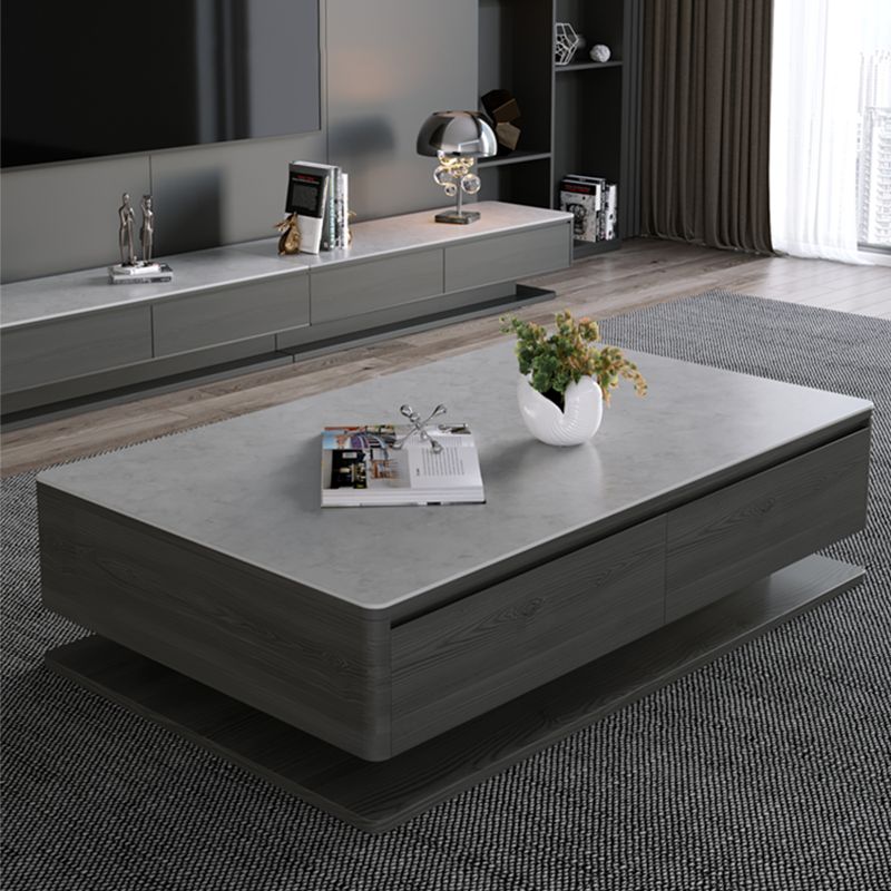 Rectangle Single Coffee Table Glam 1 Coffee Table with 4 Drawers Clearhalo 'Coffee & Accent Tables' 'Coffee Tables' 'coffee_tables' 'furn' 'furn_coffee_tables' 'Furniture' 'Living Room Furniture' 1200x1200_bfc33a27-5e2a-4ac5-836c-10164cf0ac37