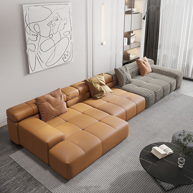 Scandinavian Sleeper Sectional with Tufted Split-Back and Recessed Arm Clearhalo 'furn' 'furn_sectionals' 'Furniture' 'Living Room Furniture' 'Sectionals' 1200x1200_bfc393fd-6208-4e90-8e9c-c58dc24e7398