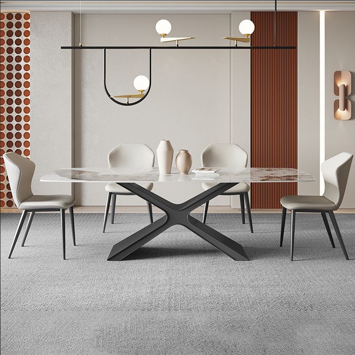 Modern Rectangle Sintered Stone Dining Set 1/2/4/5/6/7 Pieces Dining Table with Chairs Clearhalo 'Dining Room Sets' 'Dining Tables & Seating' 'dining_room_set' 'furn' 'furn_dining_room_set' 'Furniture' 'furniture_dining_room_set' 'Kitchen & Dining Furniture' 1200x1200_bfc4fc0f-f0dd-4d58-88f3-d6123dde5d12