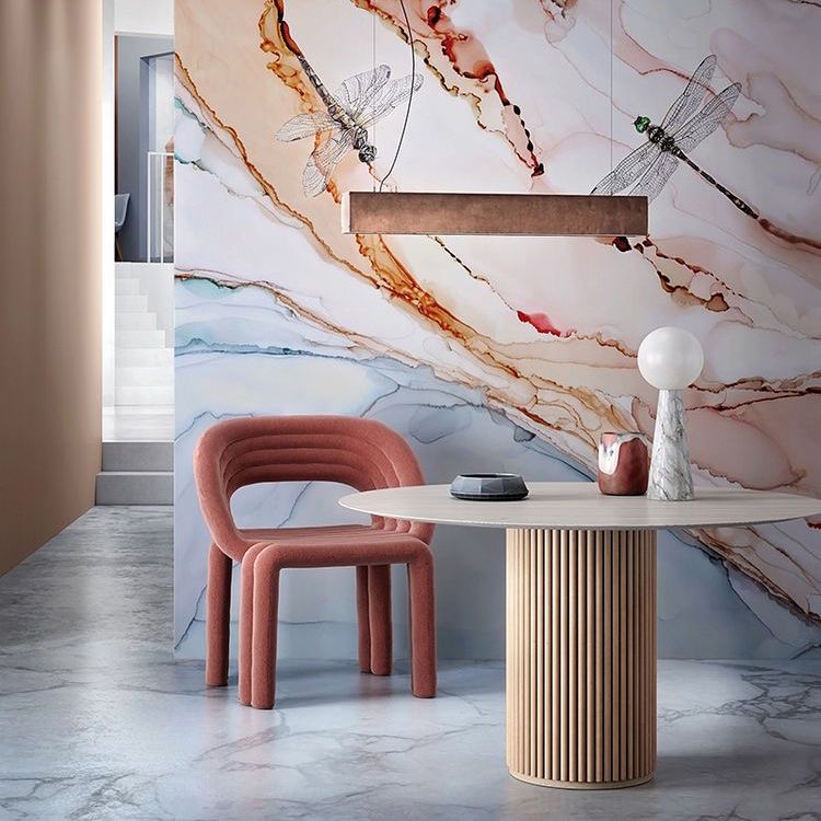 Table à manger piédestal naturel moderne