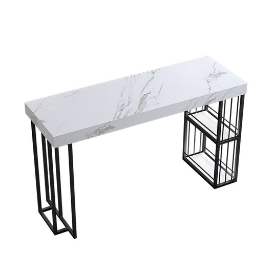 Hedendaagse gesinterde stenen bovenkanttafel met dubbele voetstuk