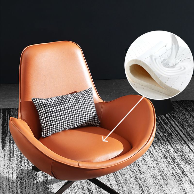 Faux Leather Slipper Chair 33.4" L x 30.3 " W x 20.8 " H Stacking Chair for Bedroom Clearhalo 'Accent Chairs' 'accent_chairs' 'Chairs & Seating' 'furn' 'furn_accent_chairs' 'Furniture' 'furniture_accent_chairs' 'Living Room Furniture' 1200x1200_bfcae814-5ae8-40e2-a37d-82a762620aa4