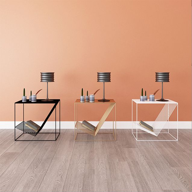 Tavolo da tavolo in metallo quadrato in stile moderno di metà secolo Tavolino