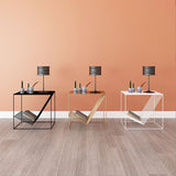 Tavolo da tavolo in metallo quadrato in stile moderno di metà secolo Tavolino