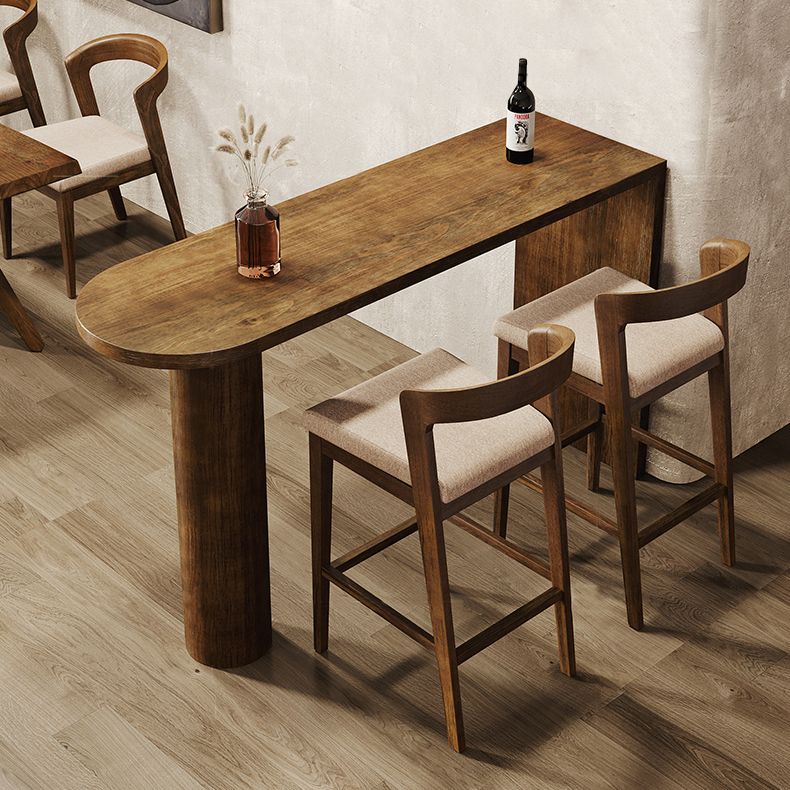 Industrial Distressed Wood Bar Table Natural Specialty Top 41.3"H Bistro Table Clearhalo 'Bar Furniture' 'Bar Tables' 'bar_tables' 'furn' 'furn_bar_tables' 'Furniture' 'furniture_bar_tables' 'Kitchen & Dining Furniture' 'kitchen&dining_furn' 'kitchen' 1200x1200_bfcbe22a-8715-4956-b8e9-51eec12754fb