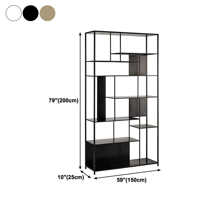 Contemporary Iron Etagere Bookshelf Vertical Office and Living Room Bookcase Clearhalo 'Bookcases' 'furn' 'furn_bookcases' 'Furniture' 'furniture_bookcases' 'Office Furniture' 1200x1200_bfcd701e-dc02-4ff2-86af-ed7ca655a3ae