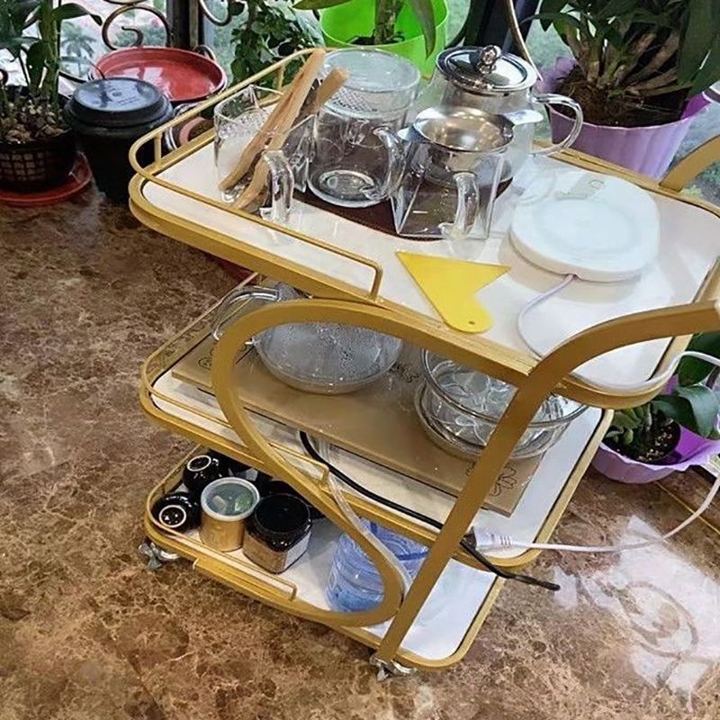 Contemporary Style Prep Table Rolling Metal Prep Table for Home