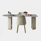 Metal Contemporary Free Form Indoor Table Sintered Stone Table for Dining Room Clearhalo ' dining_table' 'Dining Tables & Seating' 'Dining Tables' 'furn' 'furn_dining_table' 'Furniture' 'furniture_dining_table' 'Kitchen & Dining Furniture' 'kitchen&dining_furn' 'kitchen' 'kitchen_dining_table' 1200x1200_bfceeff3-d470-4e87-8909-a122e7f81dd2