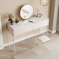 Stone Top Make-up Vanity White Wood Dressing Table with 2 Storage Drawers Clearhalo 'Bedroom Furniture' 'furn' 'furn_makeup_vanities' 'Furniture' 'Makeup Vanities' 'makeup_vanities' 1200x1200_bfd07c79-dc70-4a60-a504-dd2216770b89