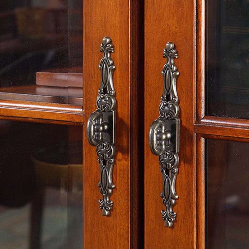 Tradizionale in legno di gomma Porta in vetro armadio di stoccaggio per soggiorno