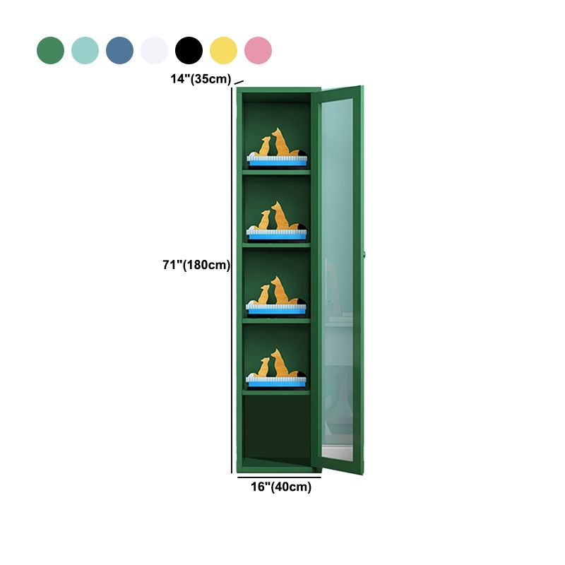 Contemporary Storage Cabinet Antique Finish Side Cabinet with Glass Paned Clearhalo 'Cabinets & Chests' 'cabinets_chests' 'furn' 'furn_cabinets_chests' 'Furniture' 'Living Room Furniture' 1200x1200_bfd2bc1c-60b3-4ae4-bb4c-73a238e155c4