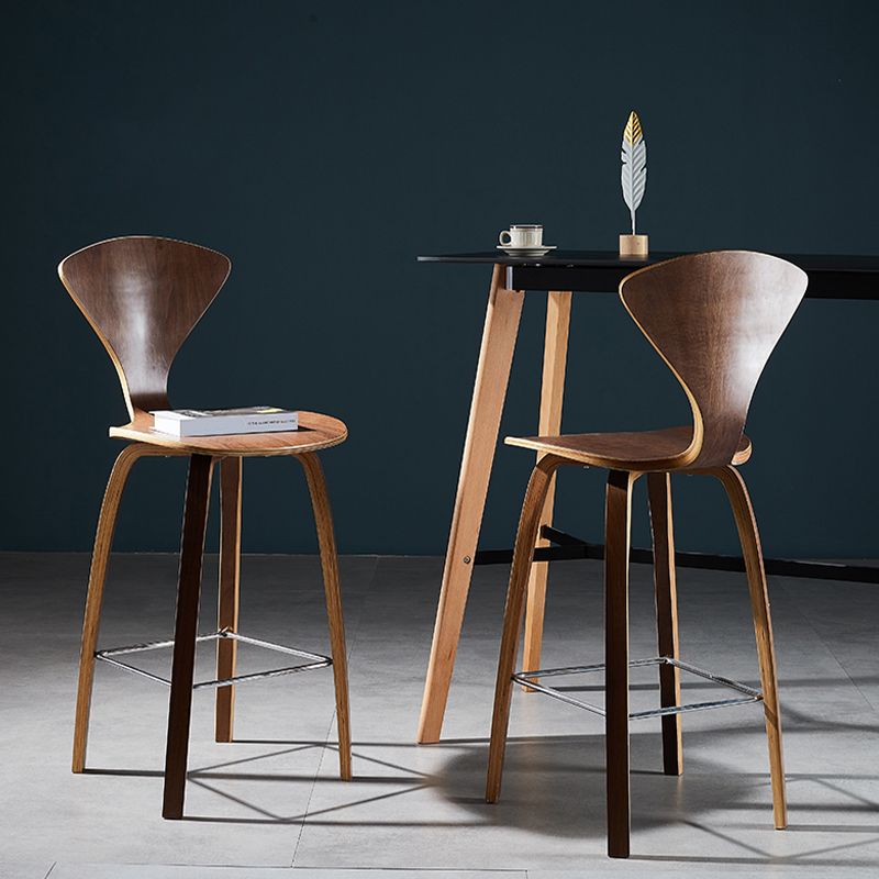 Contemporary Solid Wood Backrest Counter High Stool with 4 Legs Clearhalo 'Bar Furniture' 'Bar Stools' 'bar_stools' 'furn' 'furn_bar_stools' 'Furniture' 'Kitchen & Dining Furniture' 1200x1200_bfd4eec1-5408-4c2f-a82a-f70bedfa789e