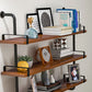 Industrial Wall Unit Bookshelf Black Iron Frame Brown Solid Wood Shelf Bookshelf Clearhalo 'Bookcases' 'furn' 'furn_bookcases' 'Furniture' 'furniture_bookcases' 'kitchen' 'kitchen_bookcases' 'Living Room Furniture' 'Office Furniture' 1200x1200_bfd5798f-8e52-45b6-aa1f-4a614a596edb