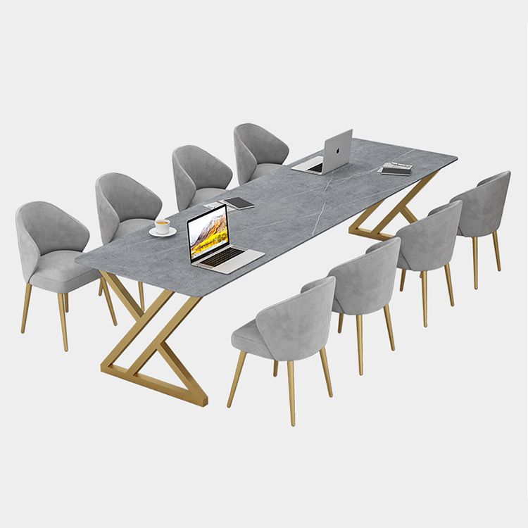 Rectangle Dinette Table Industrial Stone Dinner Room Kitchen Table for Indoor Clearhalo ' dining_table' 'Dining Tables & Seating' 'Dining Tables' 'furn' 'furn_dining_table' 'Furniture' 'furniture_dining_table' 'Kitchen & Dining Furniture' 'kitchen&dining_furn' 'kitchen' 'kitchen_dining_table' 1200x1200_bfd65927-ba34-4903-bc28-1a06d16aaeb7
