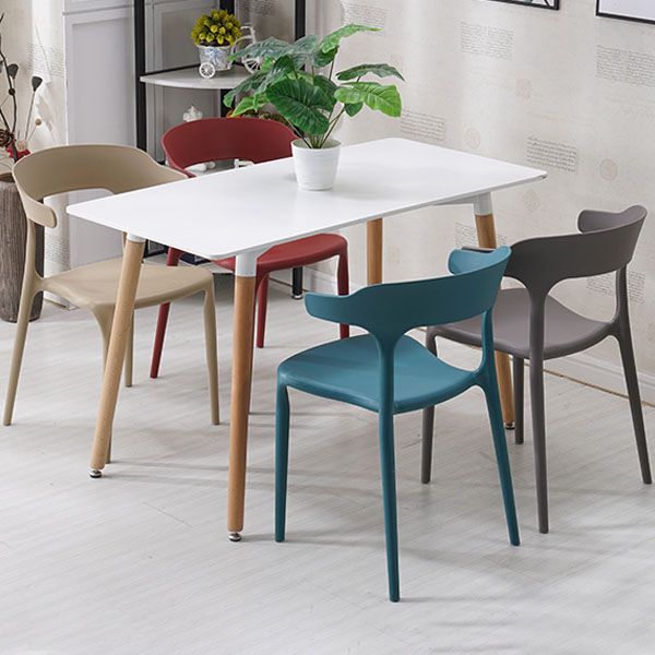 Modern Style Stackable Chairs Dining Armless Open Back Chair with Plastic Legs for Kitchen Clearhalo ' kitchen&dining_furn' 'Dining Chairs' 'Dining Tables & Seating' 'dining_chair' 'furn' 'furn_dining_chair' 'Furniture' 'furniture_dining_chair' 'Kitchen & Dining Furniture' 'kitchen' 1200x1200_bfd6e9f3-b7d6-49a8-9a98-df83eb0c12c5