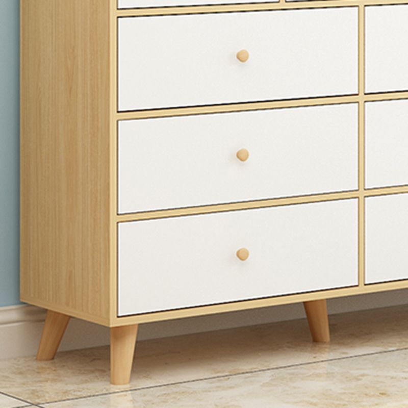 Contemporáneo 35.43 "Cofre de madera de alto, cofre de acento rectangular con cajones