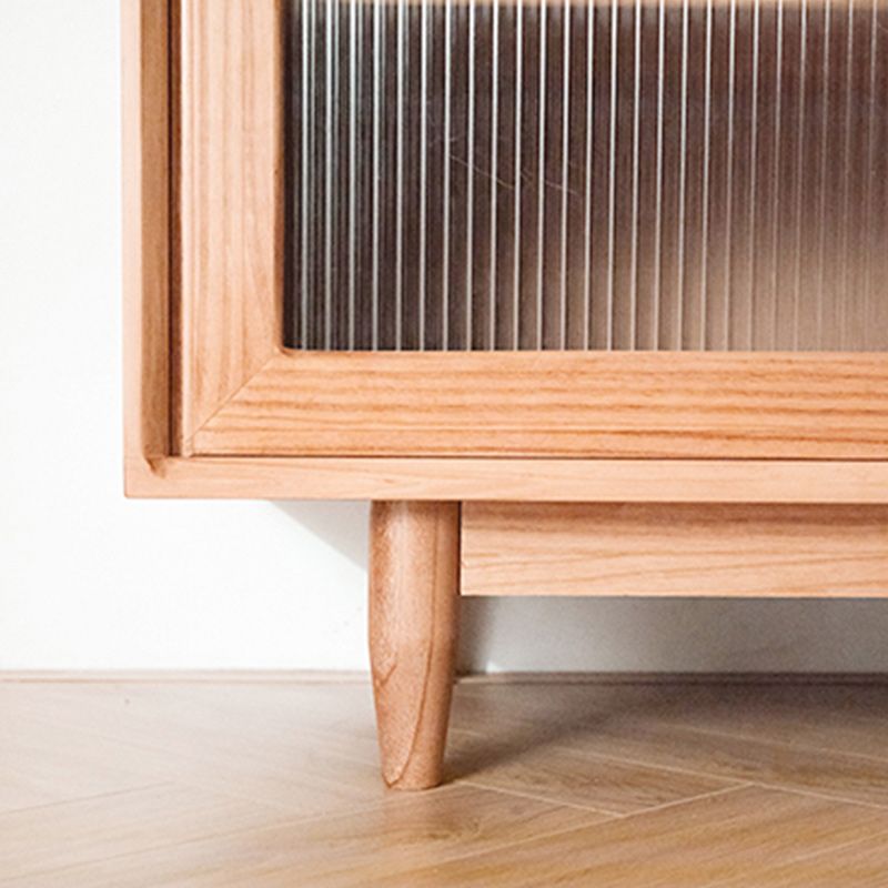 Servidor de comedor de madera de pino aparador de cocina moderno con puerta de vidrio