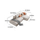 Square Armrest Belt Pillow Back Sofa Bed White Cloth Art Sofa