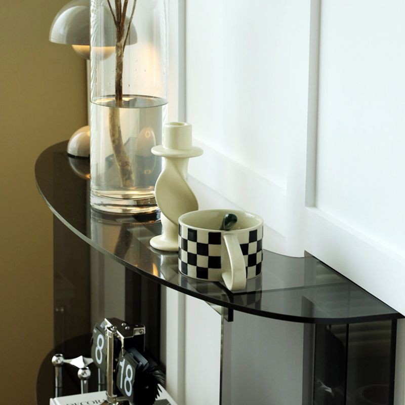 Contemporary Acrylic Console Accent Table with 2 Shelves for Hall Clearhalo 'Console Tables' 'console_tables' 'Entry & Mudroom Furniture' 'furn' 'furn_console_tables' 'Furniture' 1200x1200_bfda6799-8f0f-4d12-8561-7744313a3216